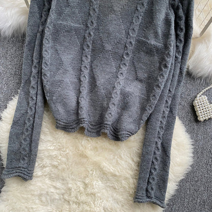 Foreign style V-neck thin sweater cardigan coat female  1614