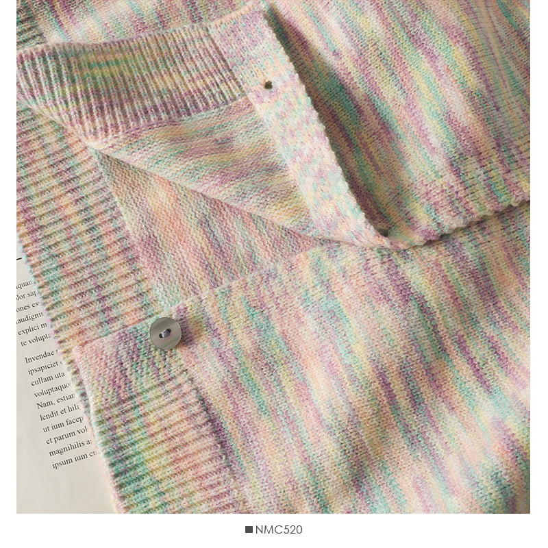 Elegant color striped square neck short slim sweater for women  1870