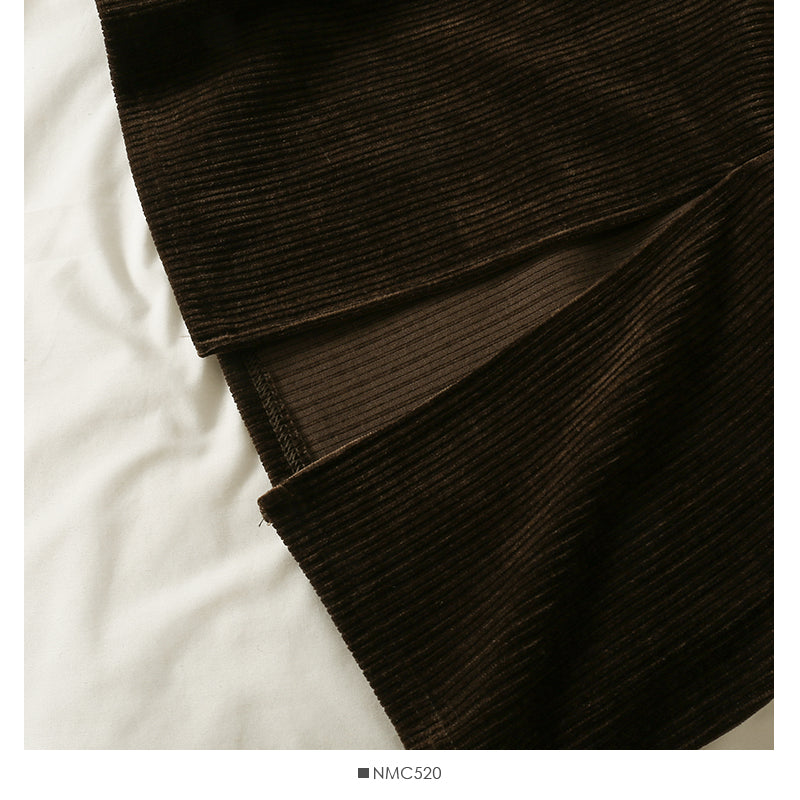 Vintage velvet high waist medium length skirt for women  2559