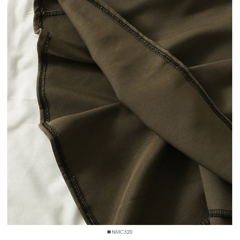 Simple and versatile solid medium length A-line skirt  2563