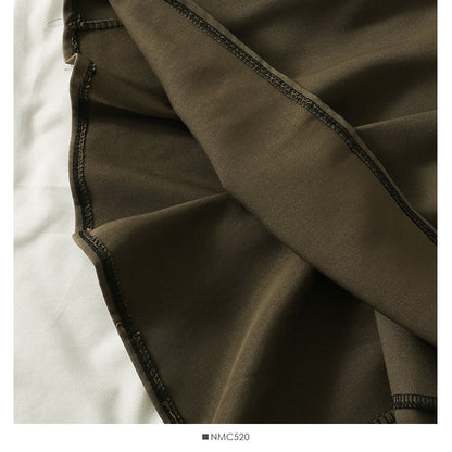 Simple and versatile solid medium length A-line skirt  2563