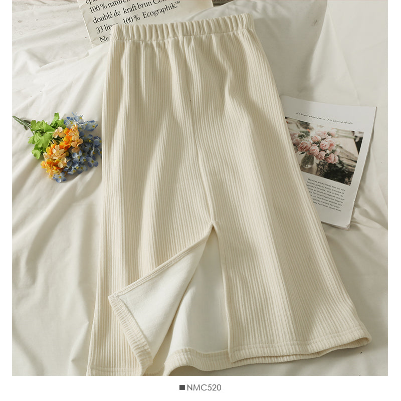 Hong Kong style retro vertical stripe elastic waist thin skirt  2521