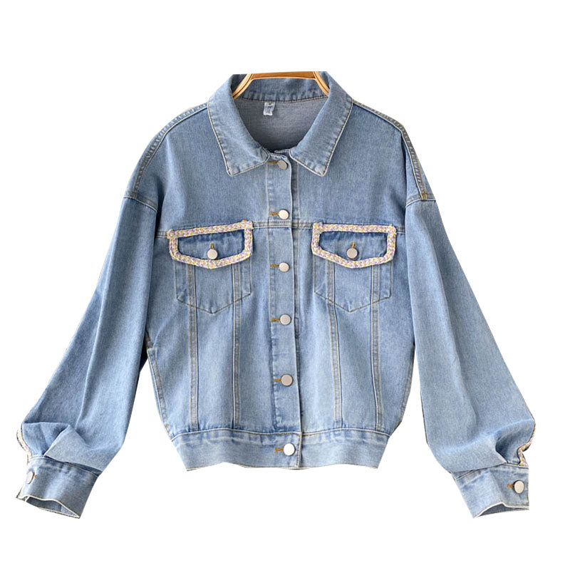 Denim Jacket Women's loose jacket fashion top  1544