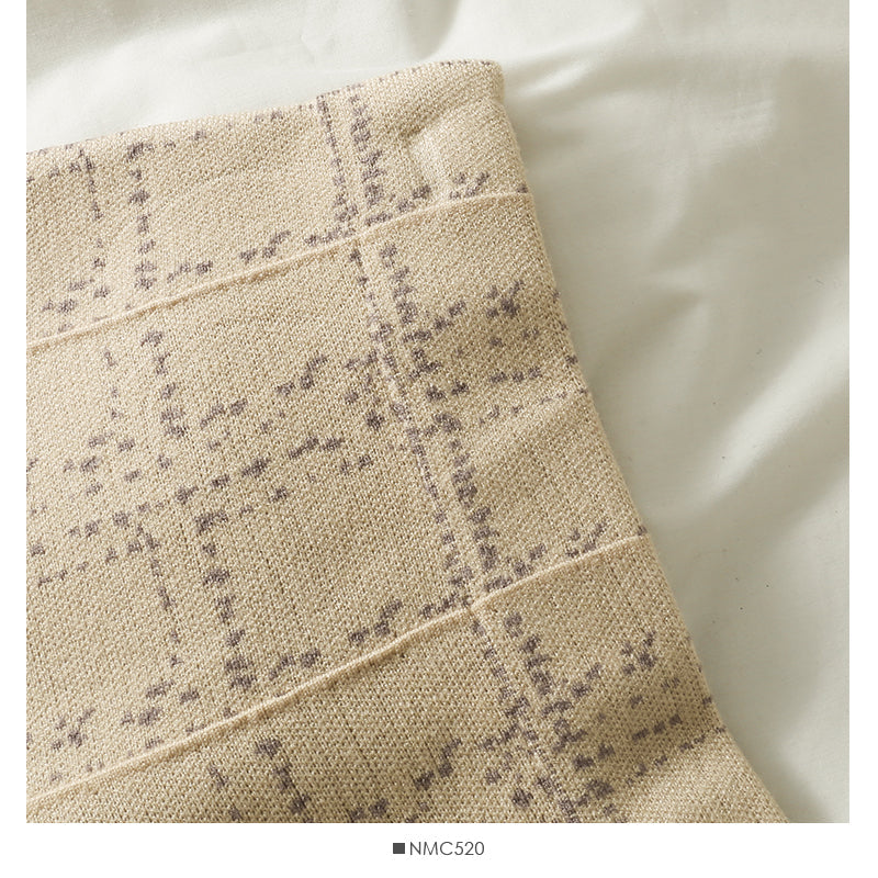 Slim Plaid medium length skirt with tassel Knit Skirt  2586