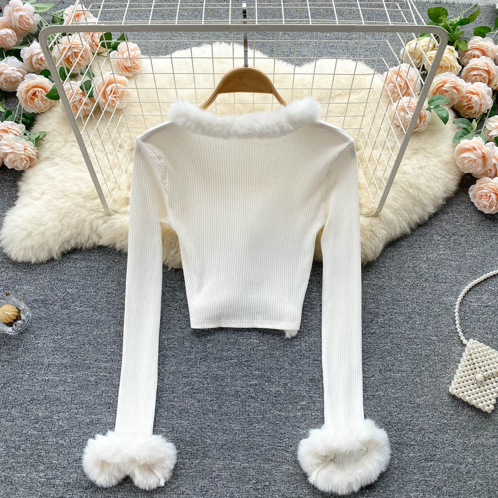 Slim fit short lace up cardigan top  1626