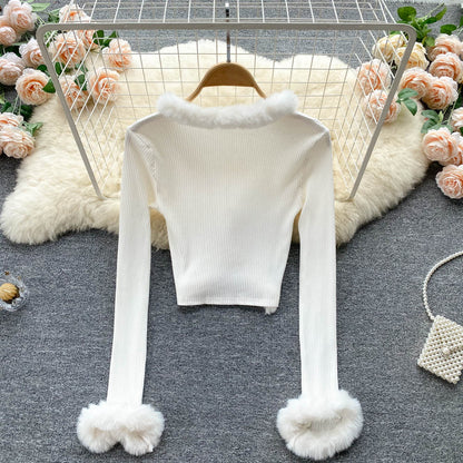 Slim fit short lace up cardigan top  1626