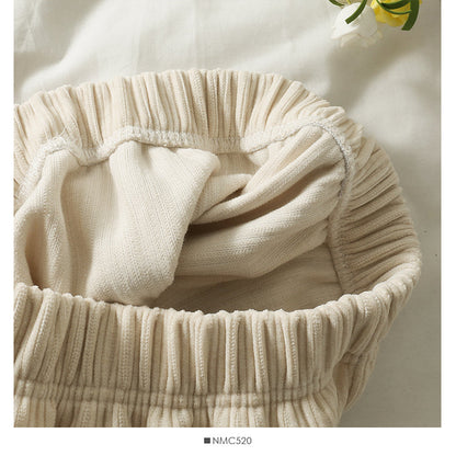 Hong Kong style retro vertical stripe elastic waist medium length skirt  2494