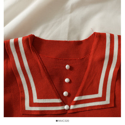 Knitwear women's autumn clothes look thin and versatile trumpet sleeve top  1961