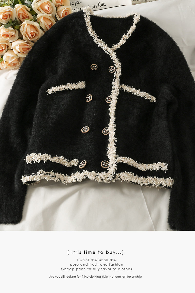 Sweater women's loose and thin double breasted open  1853