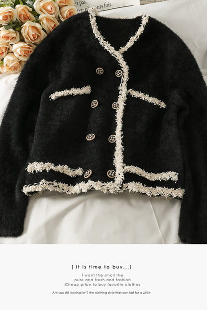 Sweater women's loose and thin double breasted open  1853