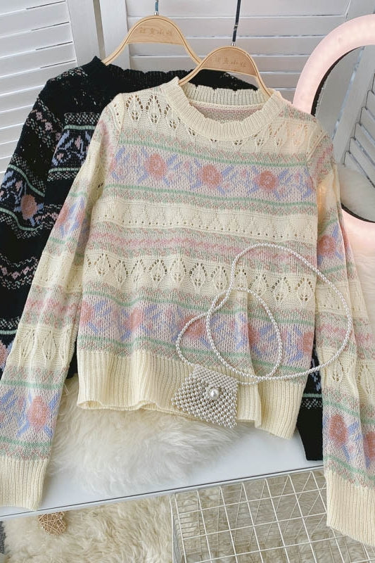 Long sleeved autumn hollow out sweater for women  1584