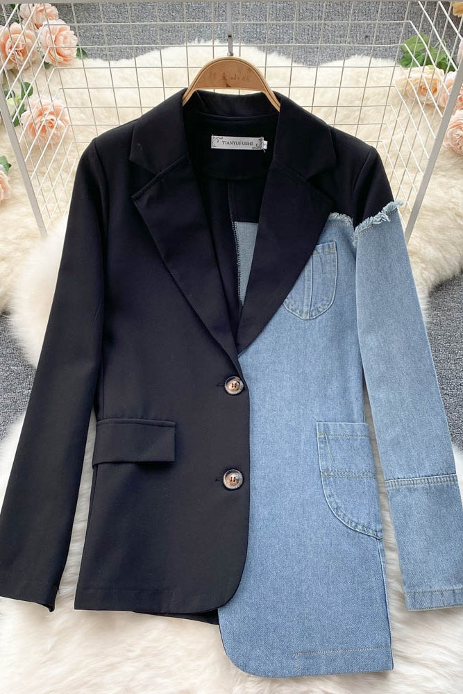 Jacket female cowboy stitching Blazer  1505