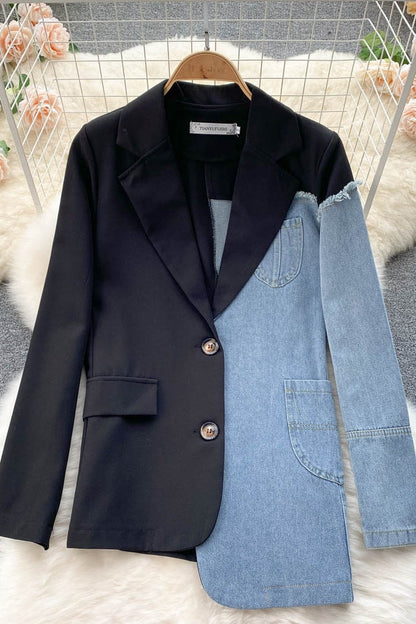 Jacket female cowboy stitching Blazer  1505