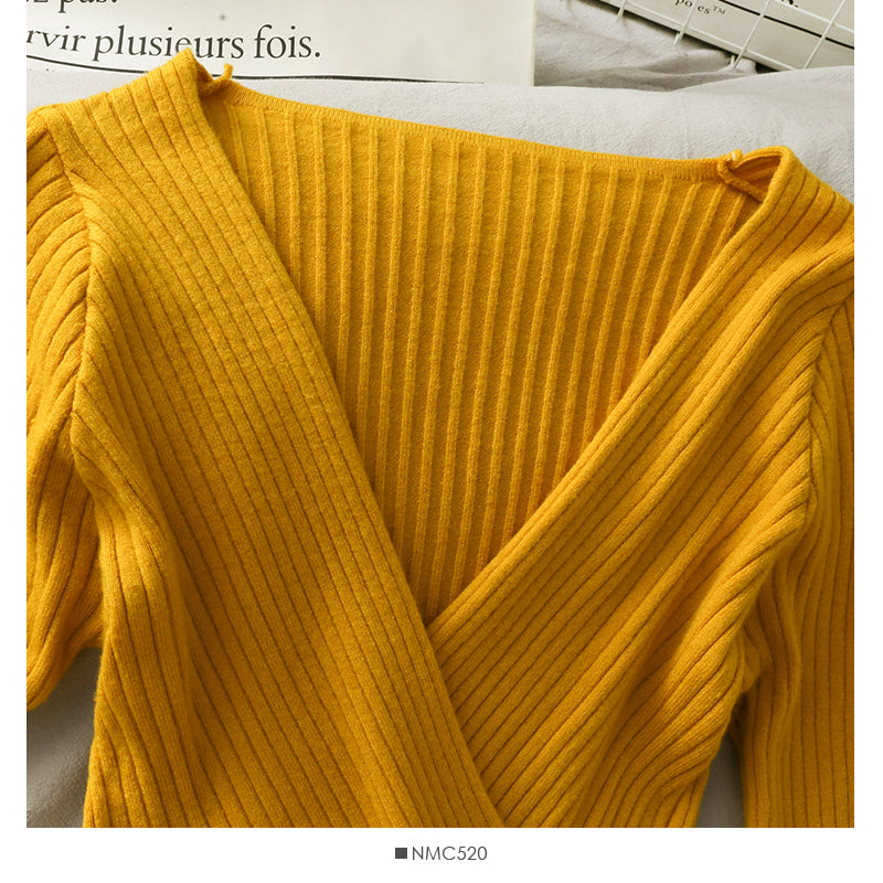Korean design, tight and thin, split sweater, female  1895