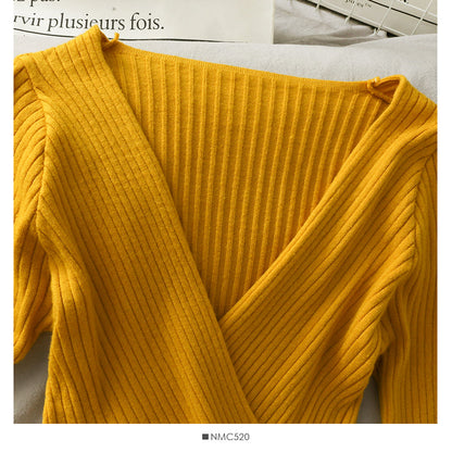 Korean design, tight and thin, split sweater, female  1895
