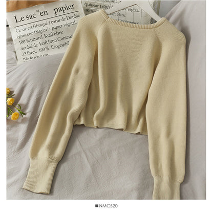 French minority front short back long Pullover Sweater women  1700