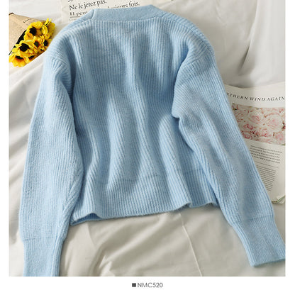 Han Fan loose and thin three button single breasted cardigan sweater  1784