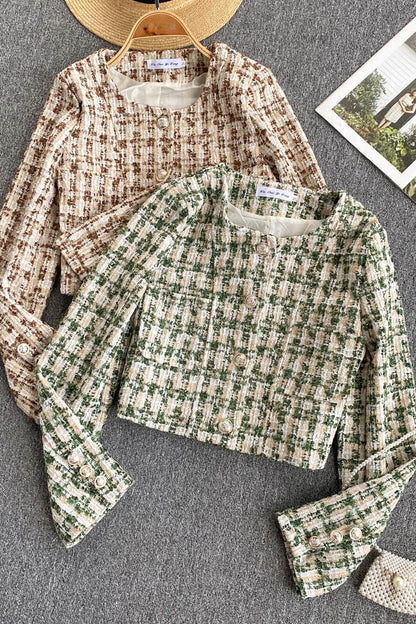 Retro small fragrance coat short top  1521