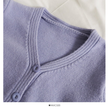 Women's cardigan long sleeve short single breasted sweater  1816