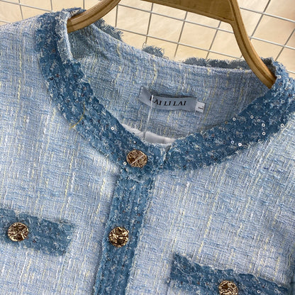 Autumn and winter new style celebrity small fragrance coat female  1662