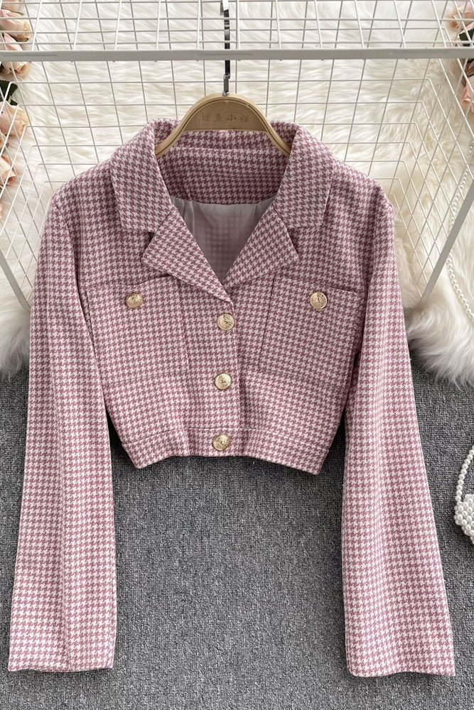 Korean retro qianniaoge women's autumn and winter new versatile suit  1558