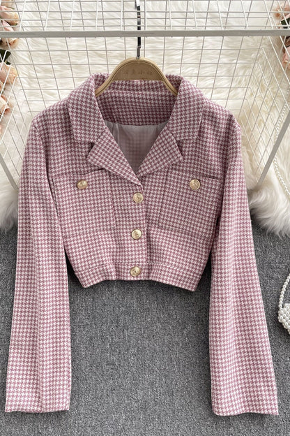 Korean retro qianniaoge women's autumn and winter new versatile suit  1558