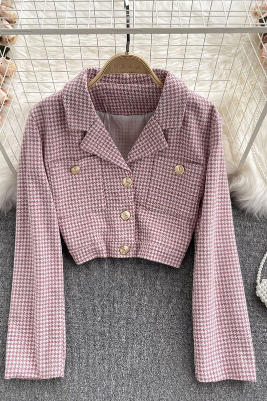 Korean retro qianniaoge women's autumn and winter new versatile suit  1558