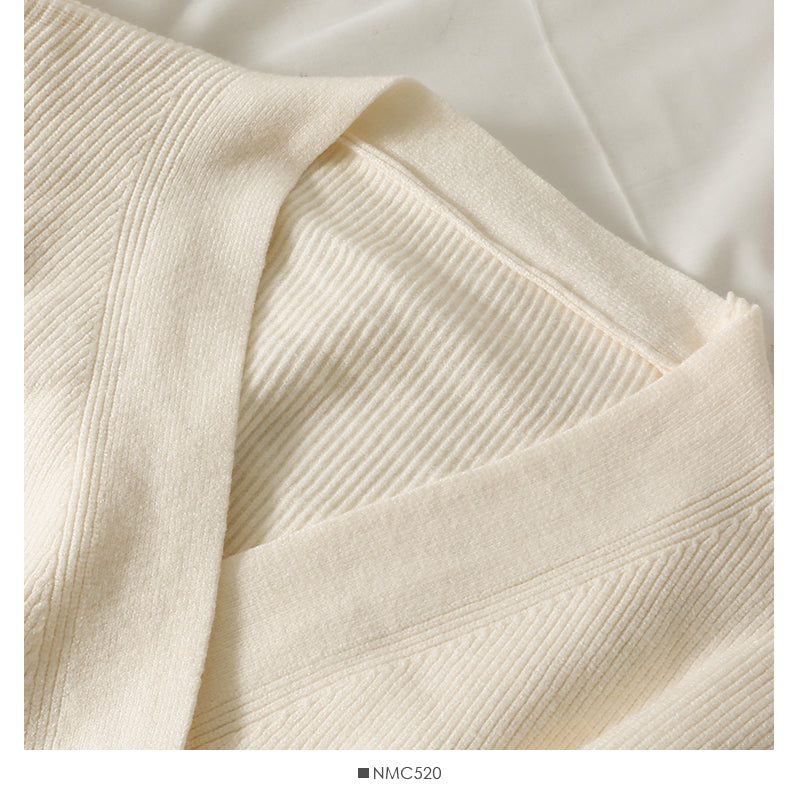 French niche design cross V-Neck long sleeve sweater  1972