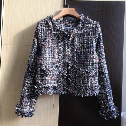 Tassel short coat women's long sleeved cardigan fashion slim fit  1639