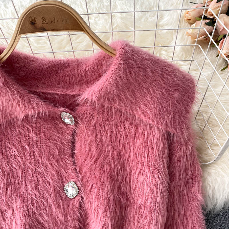 Gentle and lazy style new Mohair knitting  1605