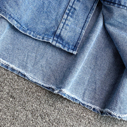 Women's Korean version medium length loose denim shirt coat  1687