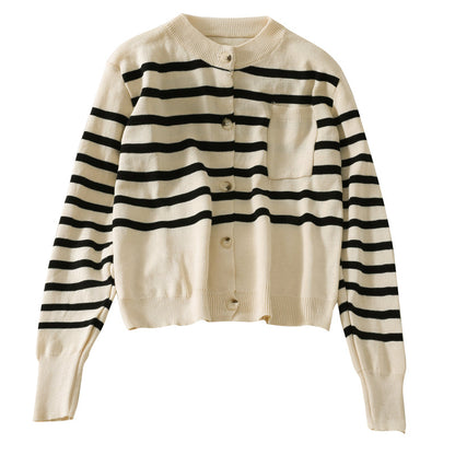 Sweater crew neck single breasted cardigan  1954