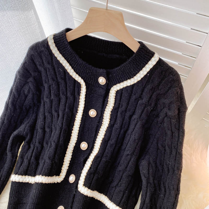 New style, small sweet socialite wind, temperament, slim short, twist sweater, coat cardigan  1450