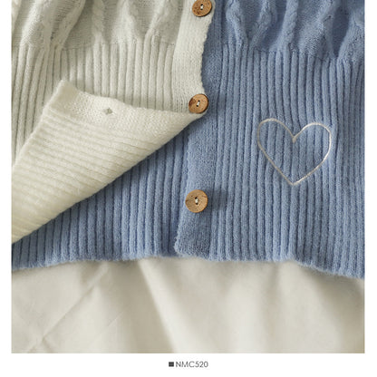 French minority color contrast stitched single breasted sweater for women  1931