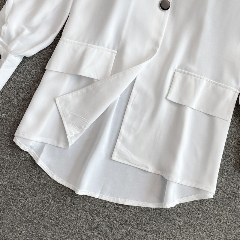 Coat fashion Lantern Sleeve foreign style single breasted top  1670