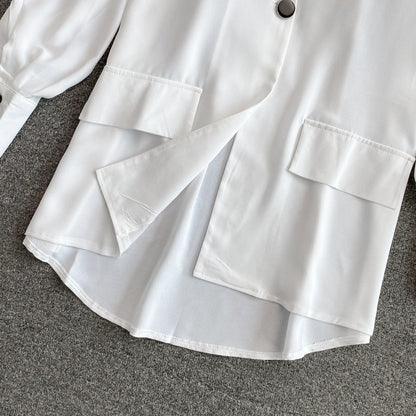 Coat fashion Lantern Sleeve foreign style single breasted top  1670