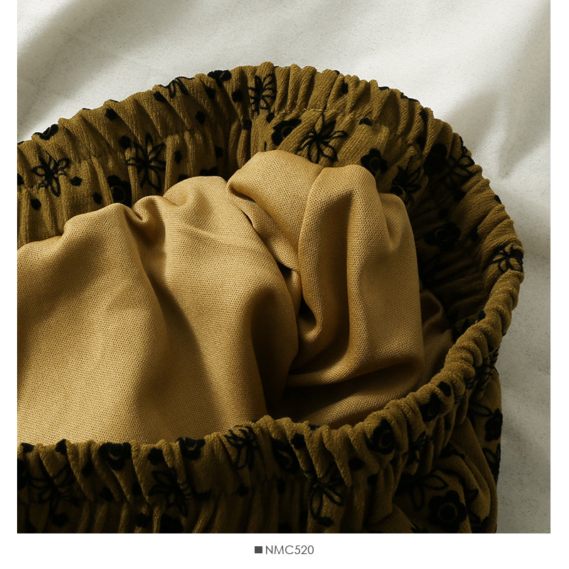 Hong Kong Style Vintage Floral elastic waist thin skirt  2549