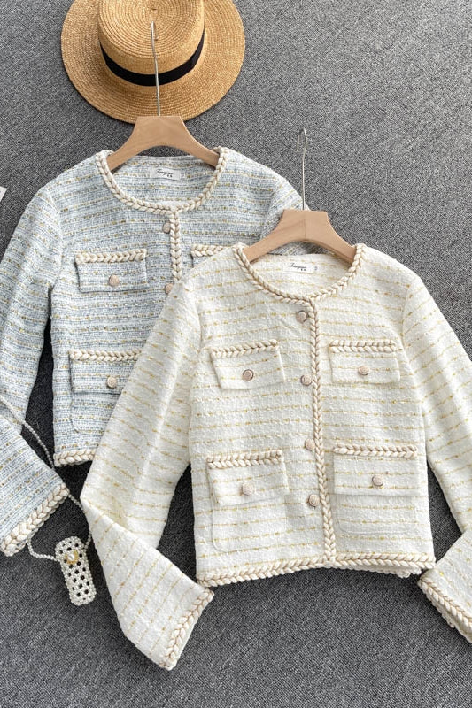 Xiaoxiangyi cardigan coat new tweed coat  1552