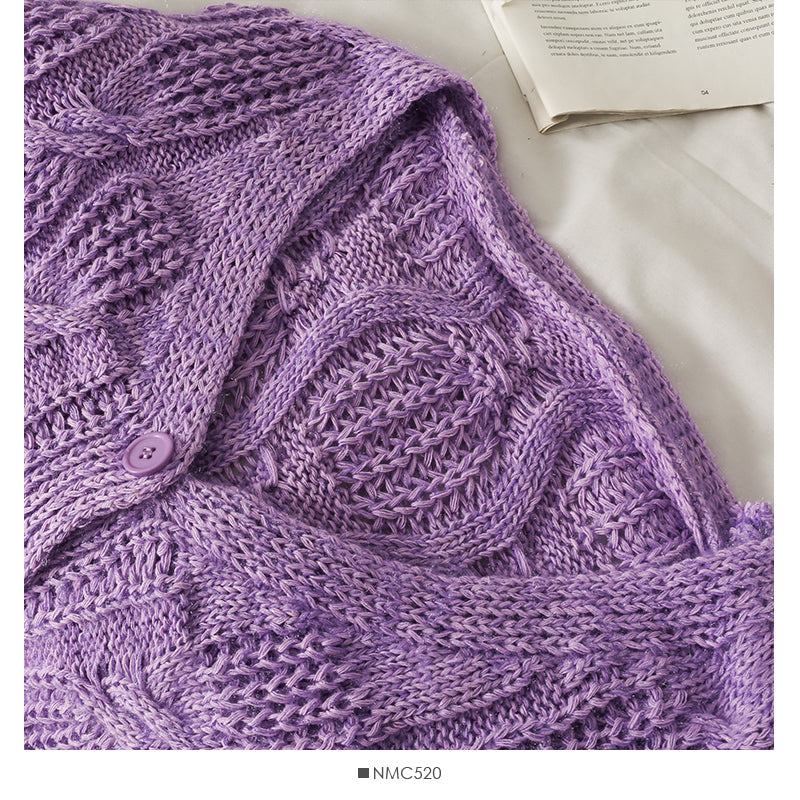 Jacquard sweater women's loose and thin solid color sweater  1741