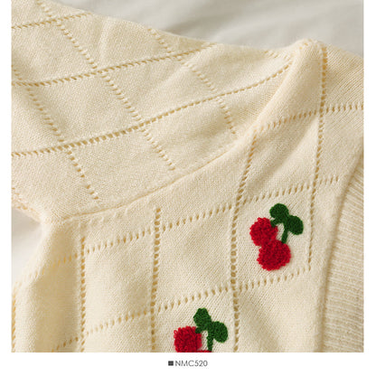 Cute cardigan cherry sweater  1481