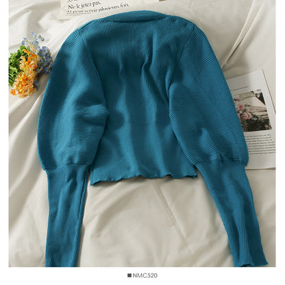 New long sleeve versatile tight solid bottomed top  1833