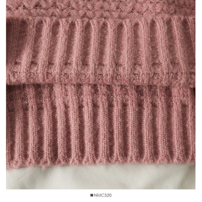 Sweater women's Pullover Top Long Sleeve versatile wear outside knitting with bag  1889