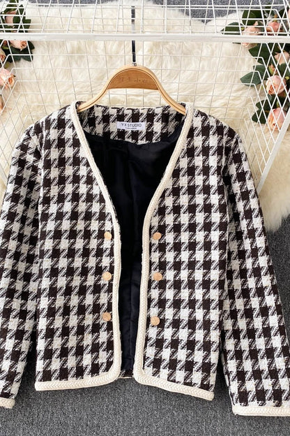 Qianniaoge small fragrance short versatile coat women's fashion  1543