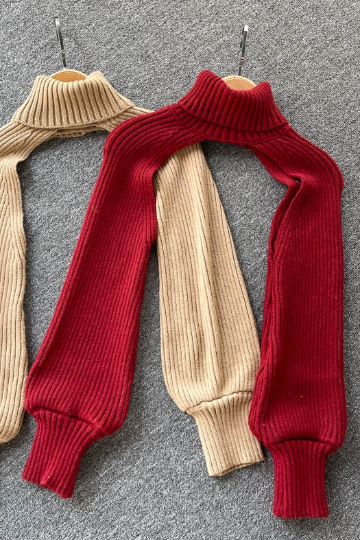 Autumn and winter design hanging neck Knitted Top  1581