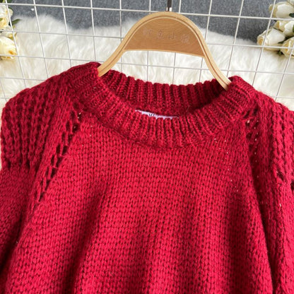 Long sleeved sweater female autumn new hollow out design  1600