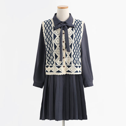 New sweater vest dress two piece suit  2251