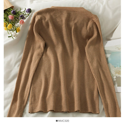 Women's autumn decoration thin round neck sweater  1992