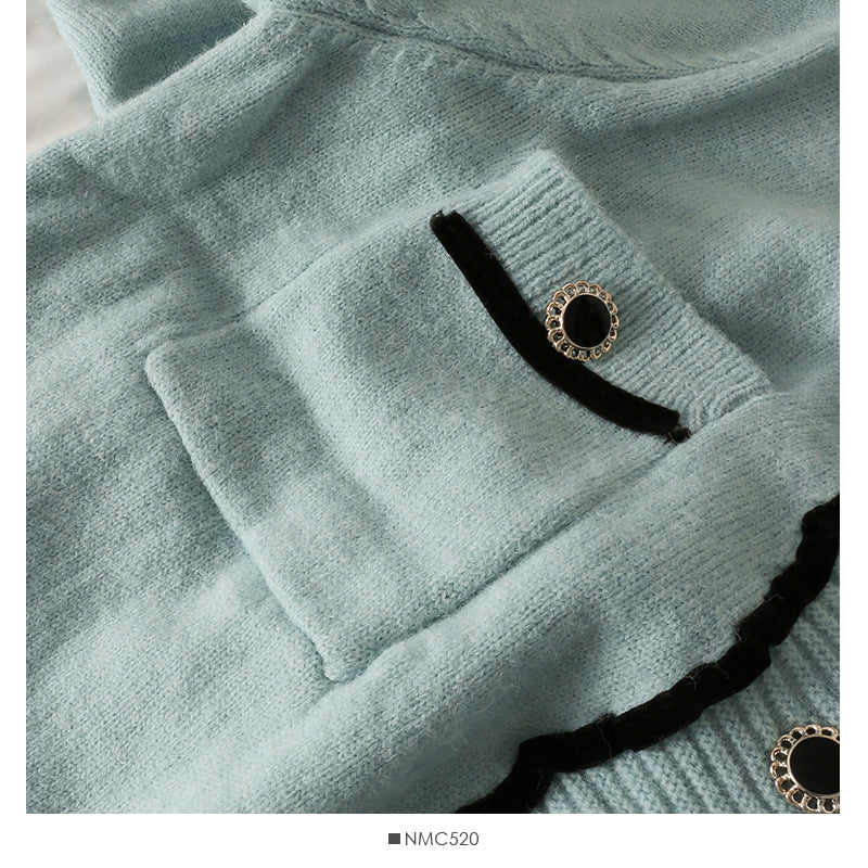 Sweater women's stripe loose thin single breasted sweater  1975