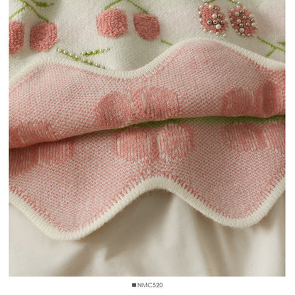 Women's autumn bound Beaded loose thin sweater with wavy edge  1747