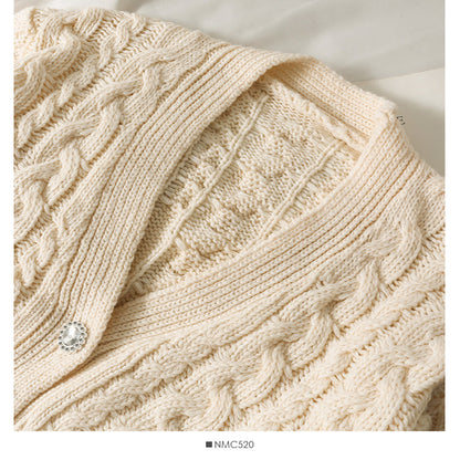 Sweater women's three button long sleeved cardigan  1913